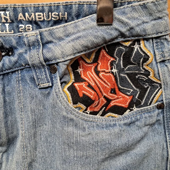 Vintage Ninth Hall Ambush Baggy Boyfriend Jeans with Embroidered Detail - Picture 3 of 4